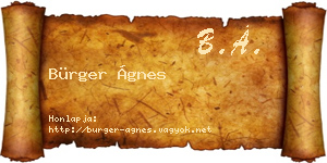 Bürger Ágnes névjegykártya